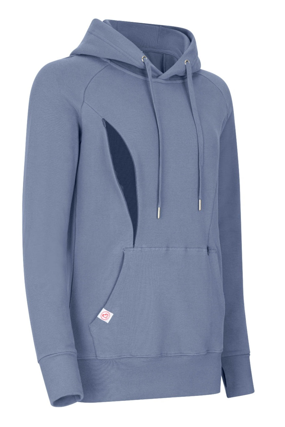 Blue Breastfeeding hoodie side