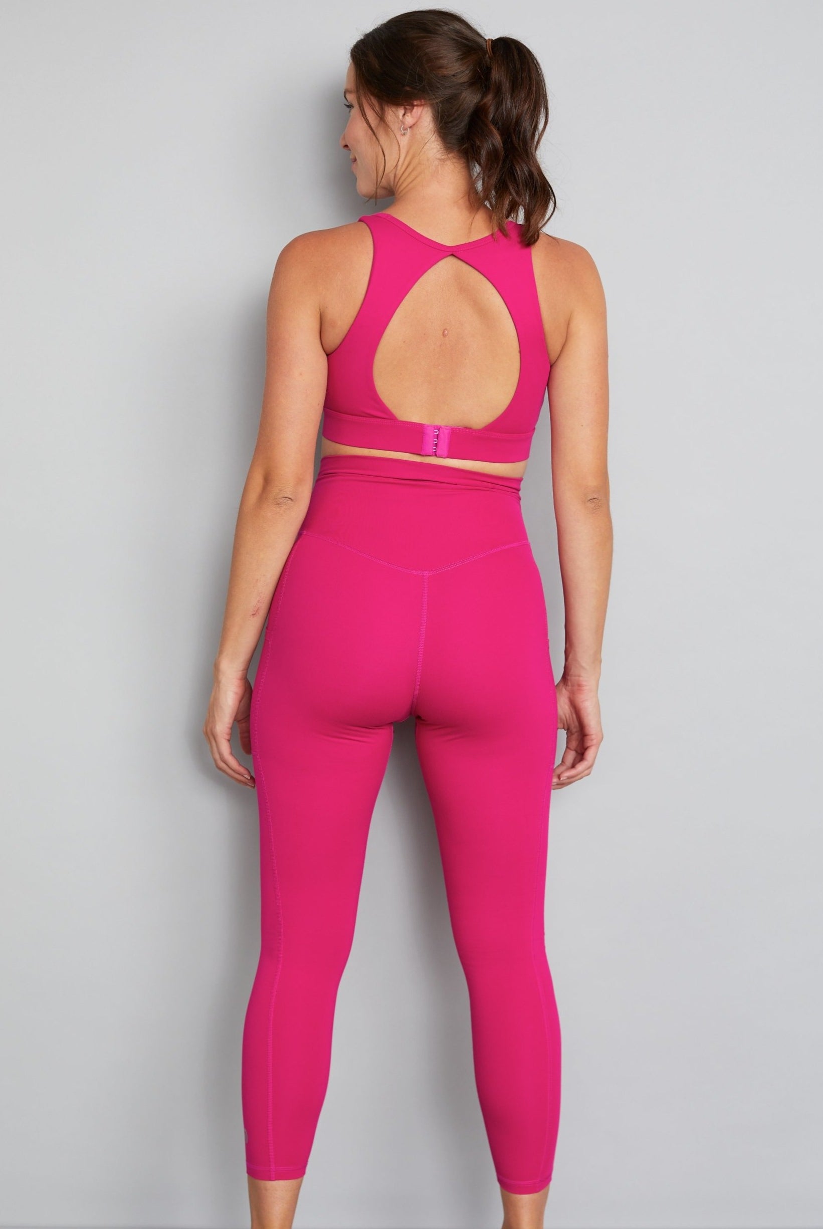Squat proof maternity leggings pink