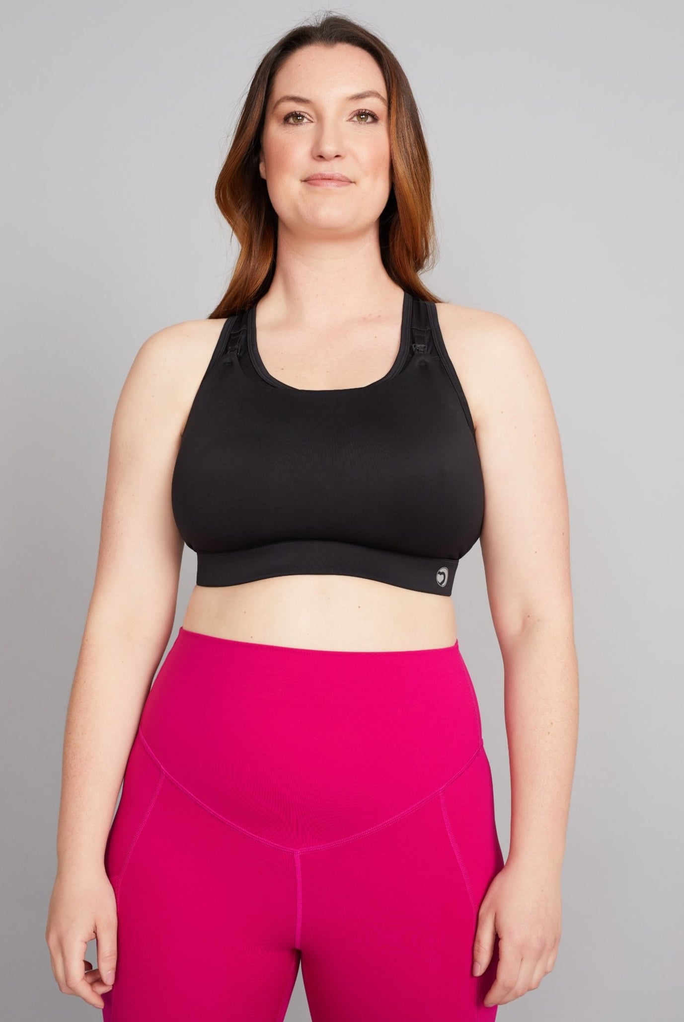 Nursing sports bra for larger cup - front view