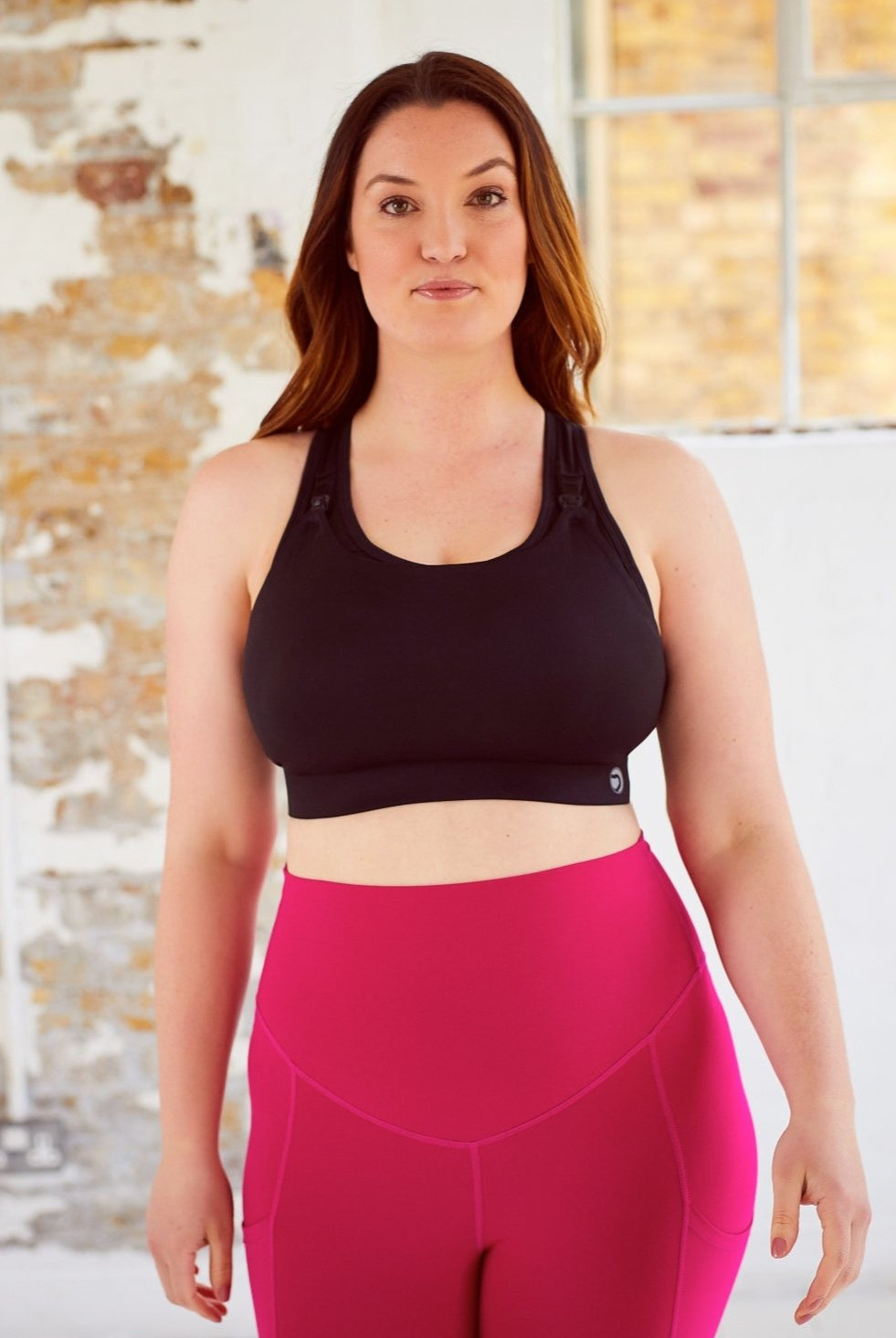 Nursing sports bra for larger cup - front view
