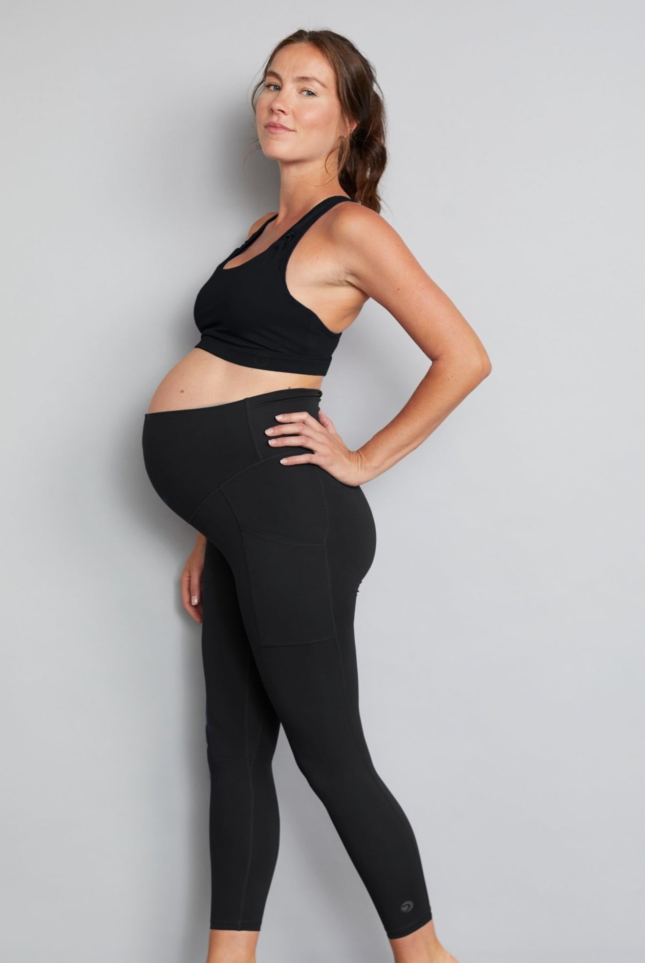 squat proof maternity leggings black