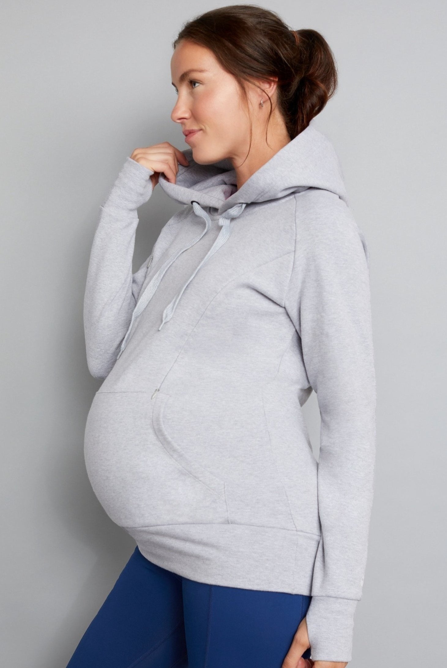 breastfeeding hoodie grey