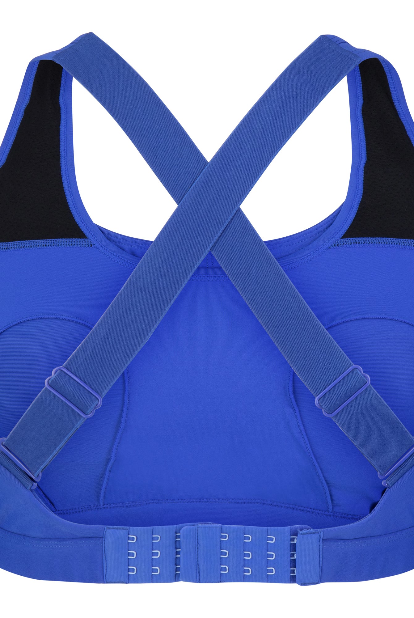 nursing sports bra, blue, back and internal view