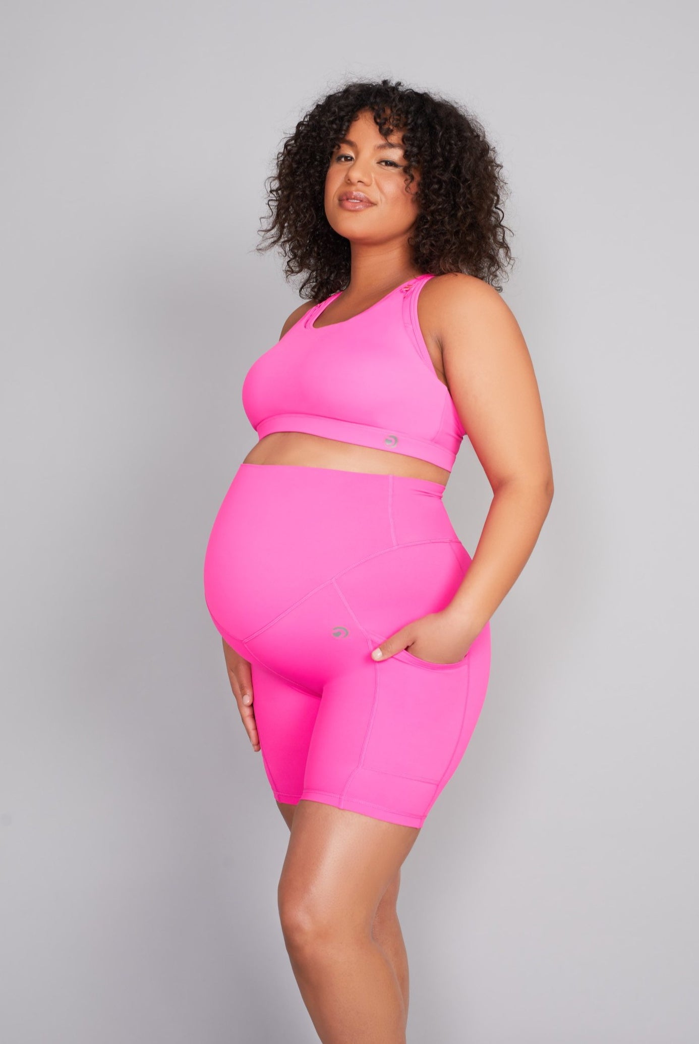 Maternity Cycling Shorts - Hot Pink