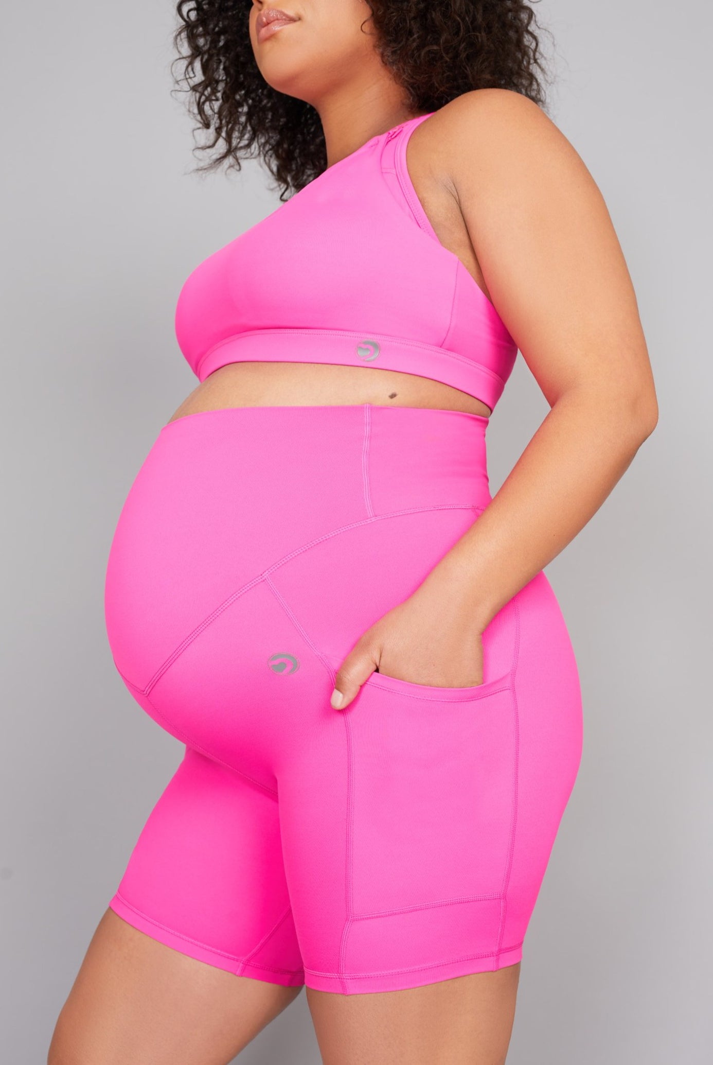 Maternity Cycling Shorts - Hot Pink