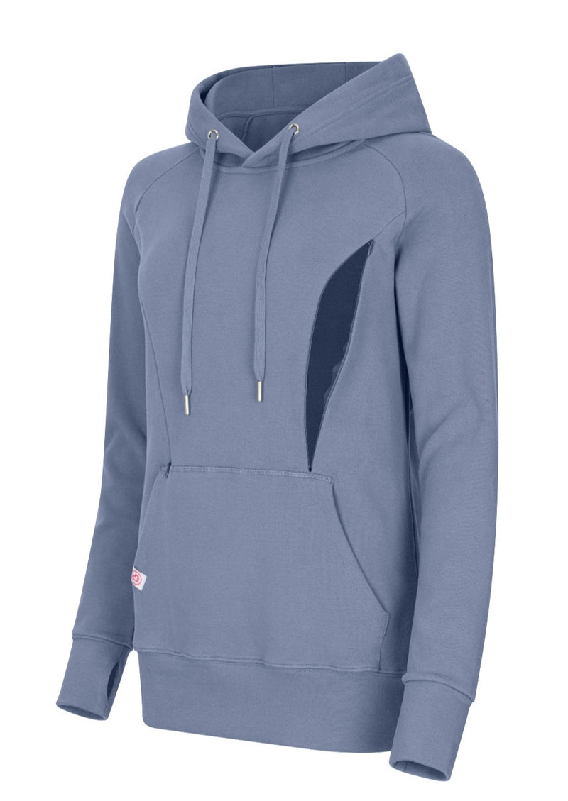 Blue Breastfeeding hoodie side