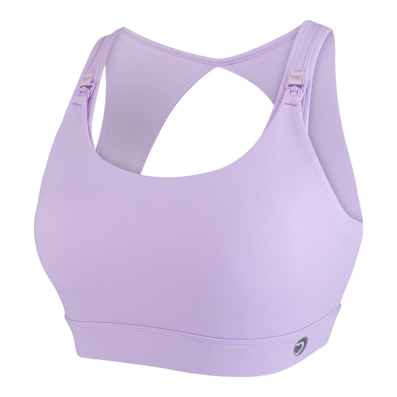 nursing sports bra lilac side view cut out image
