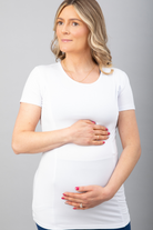 Maternity and breastfeeding tshirt white front