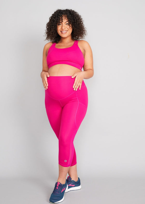 Luxe Maternity & Postnatal Crop Leggings - Very Berry