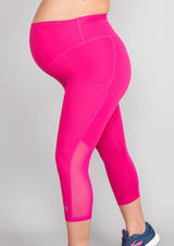 Luxe Maternity & Postnatal Crop Leggings - Very Berry
