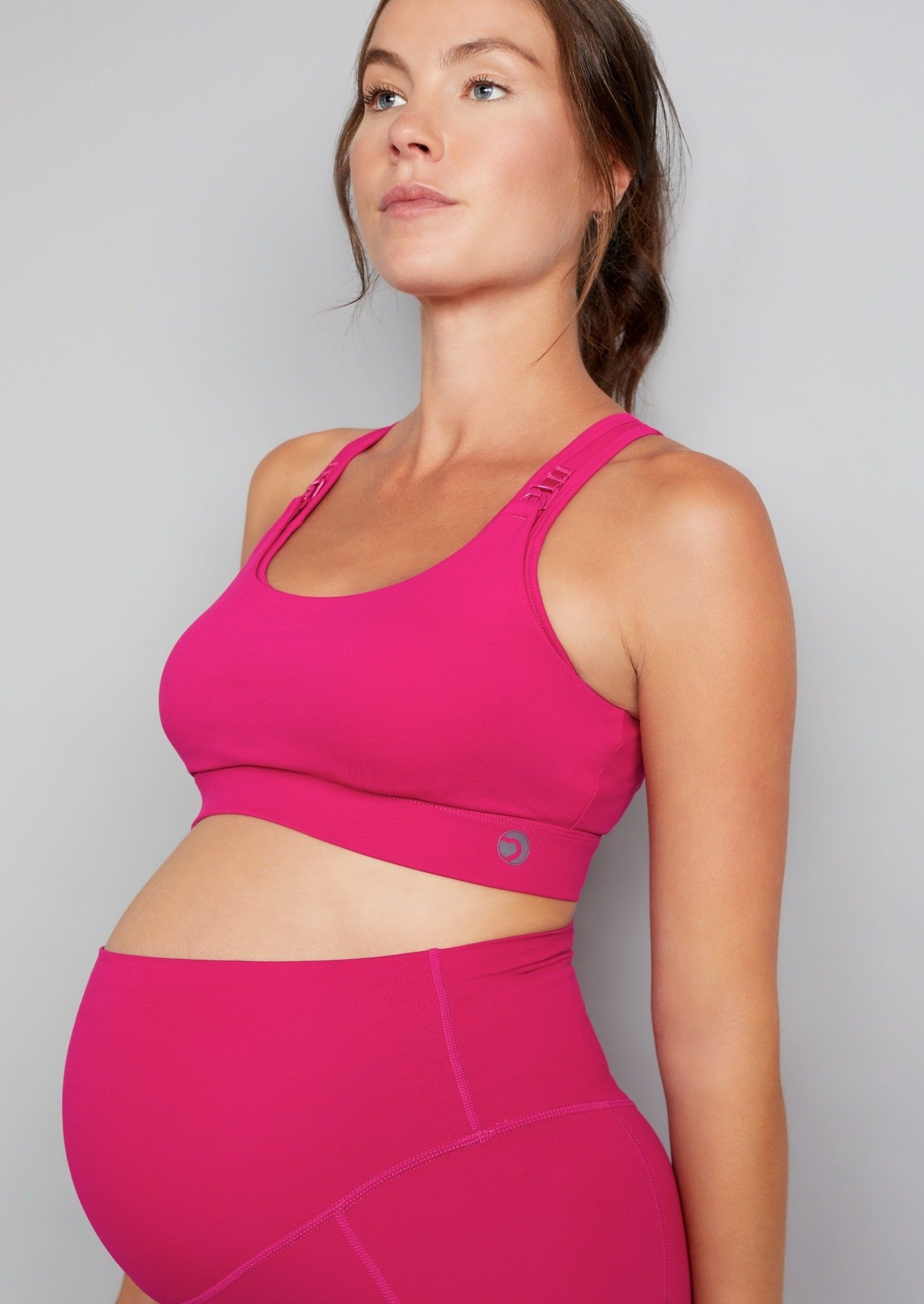 Squat proof maternity leggings pink