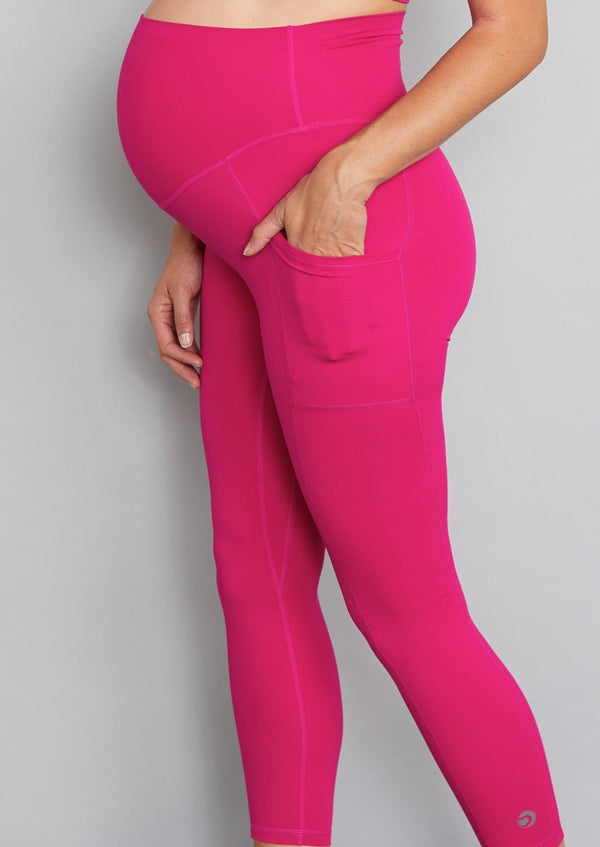 Squat proof maternity leggings pink