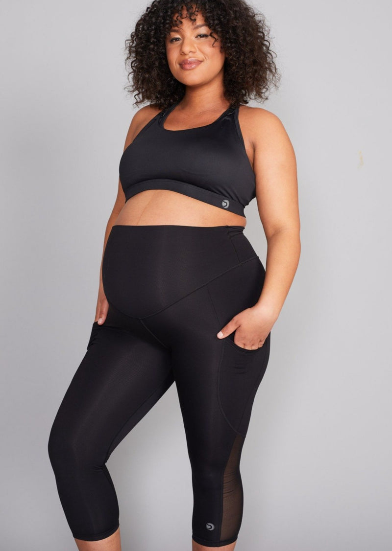 Luxe Maternity & Postnatal Crop Leggings - Soft Black