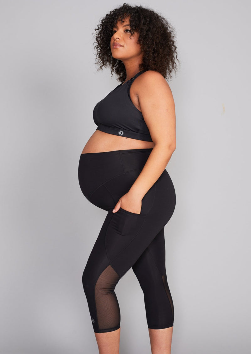 Luxe Maternity & Postnatal Crop Leggings - Soft Black