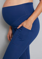 squat proof maternity leggings blue