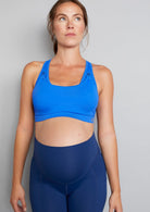 squat proof maternity leggings blue