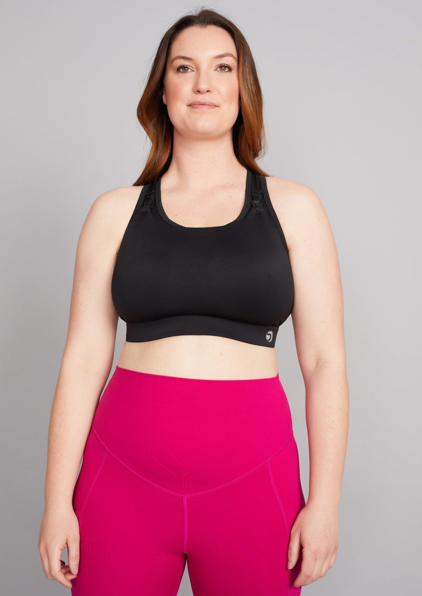 Nursing sports bra for larger cup - front view