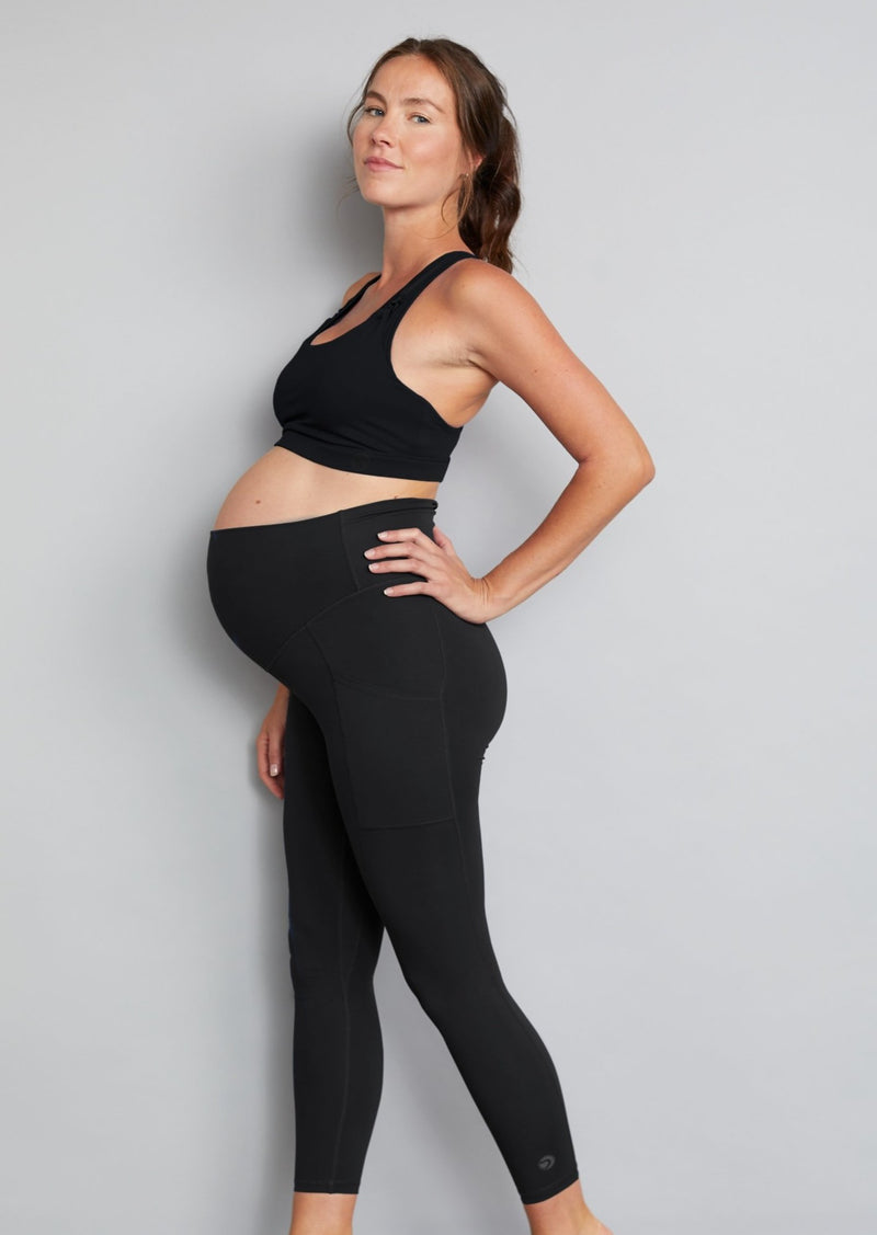 Blis Workout Leggings For Women Fold Over Maternity Leggings Yoga Pants For Women  Capri Length 3 Packs Available Black / Black Large : Target