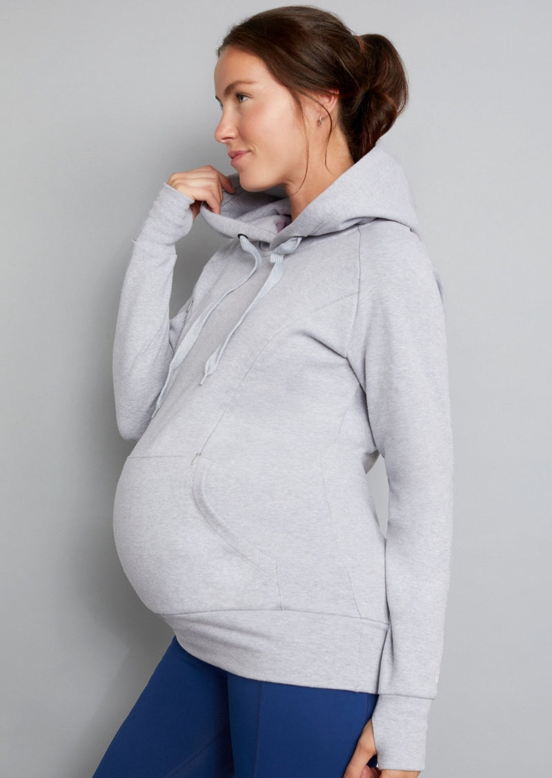 breastfeeding hoodie grey