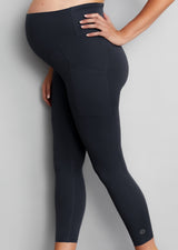 squat proof maternity leggings black side view