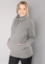 Breastfeeding Jumper, Funnel Neck - Charcoal