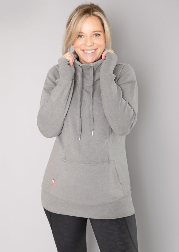 Breastfeeding Jumper, Funnel Neck - Charcoal