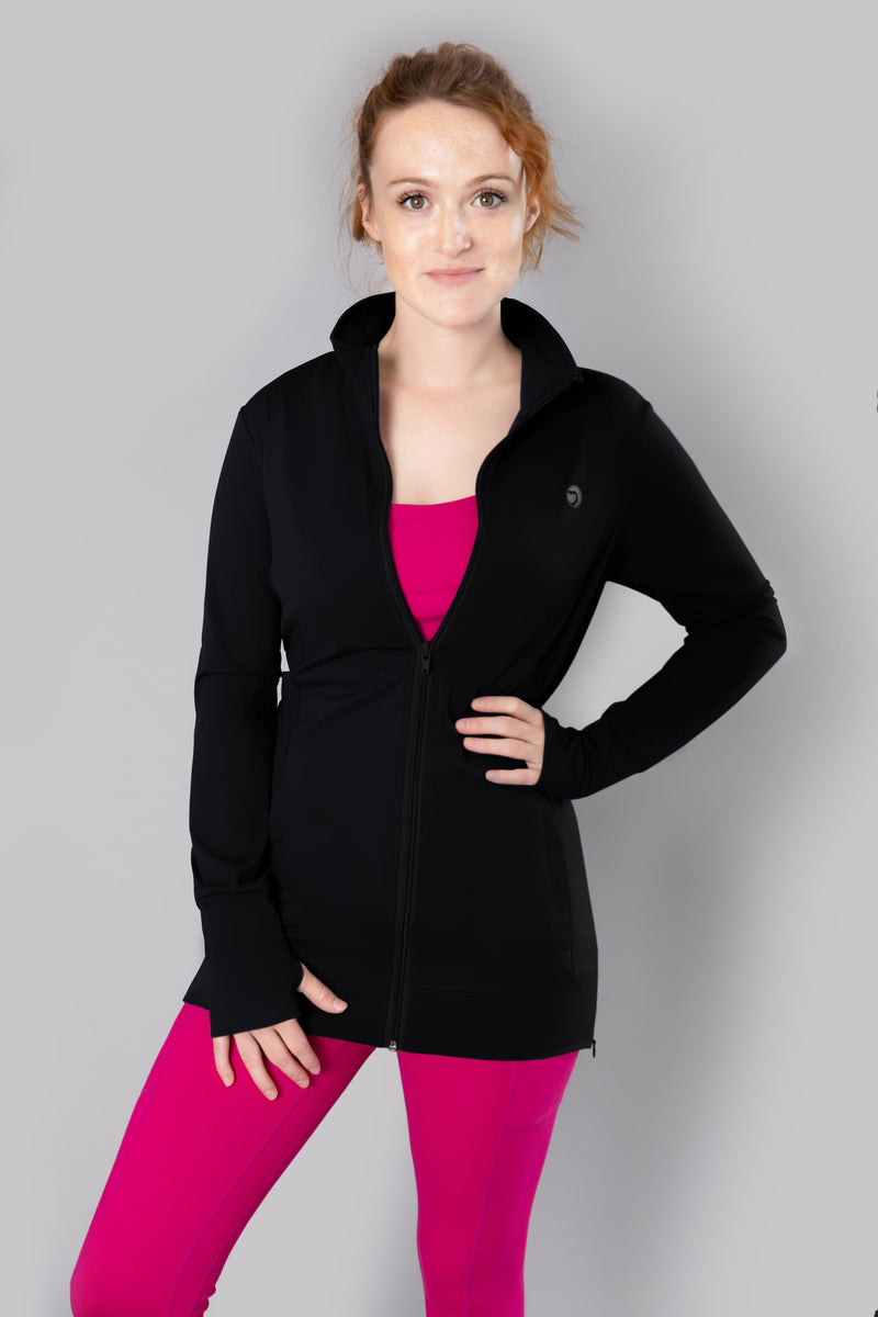 Black maternity run jacket