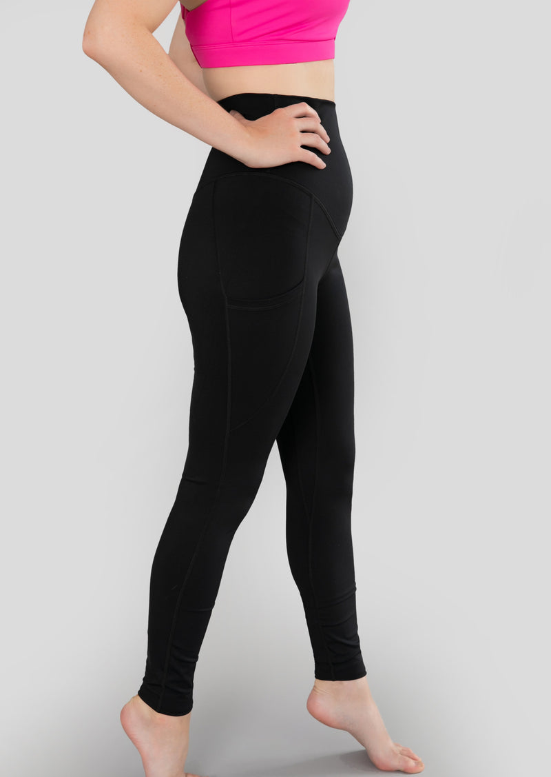 Swift Maternity & Postnatal Leggings - Jet Black