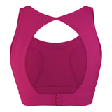 nursing sports bra back view berry pink colour cut out image