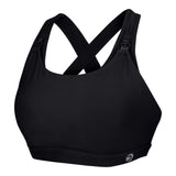 Nursing sports bra, black cut out - side view