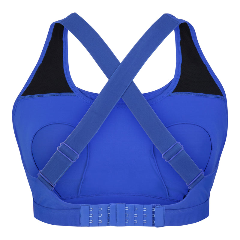 nursing sports bra, blue, back and internal view