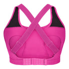 Nursing sports bra, hot pink, back view cut out