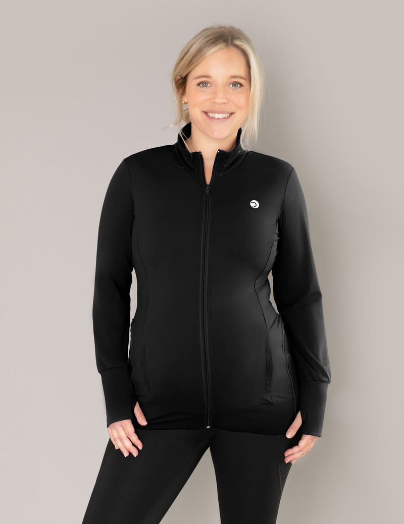 Black maternity run jacket