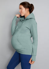 Maternity and nursing hoodie sage green