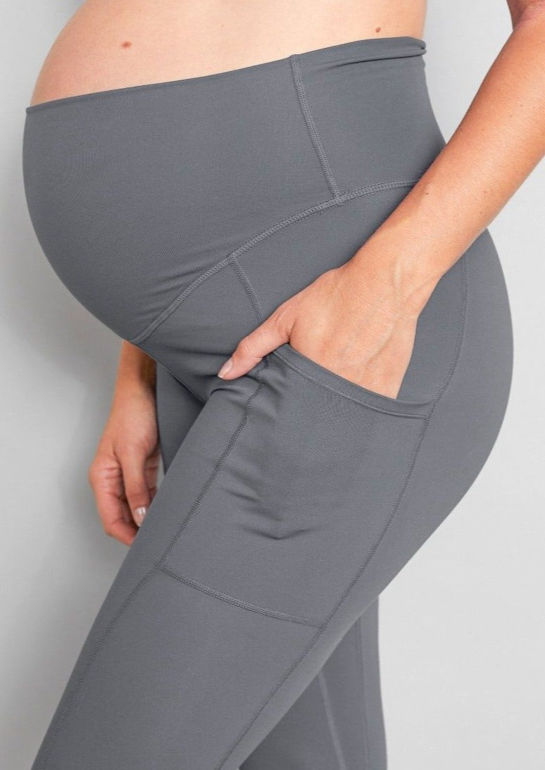 Luxe Maternity Postnatal Leggings Soft Grey – Natal Active